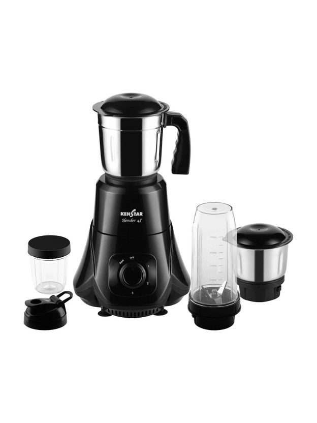 Kenstar Slender 500 W Mixer Grinder (Slender 4Jar | 4 Jars | Blac