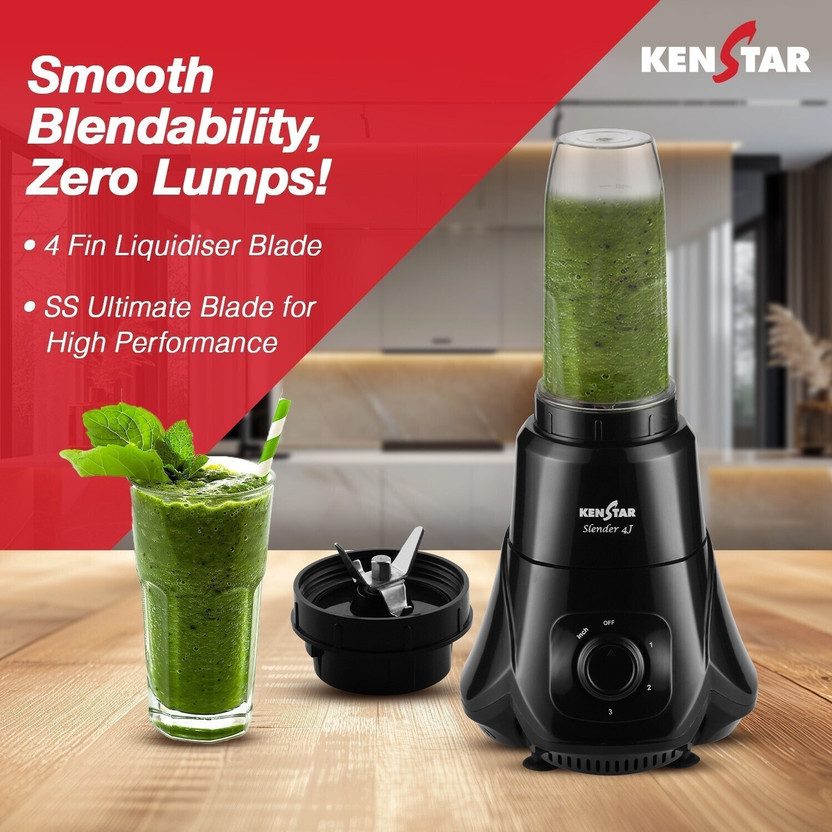 Kenstar Slender 500 W Mixer Grinder (Slender 4Jar | 4 Jars | Blac - Image 2