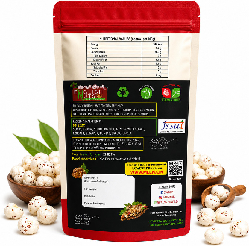 ENGLISH NUTS Pure Makhana Makhana (4 x 250 g) - Image 2