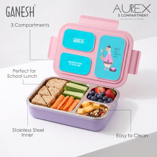 Ganesh Aurex 3 Compartment Lunch