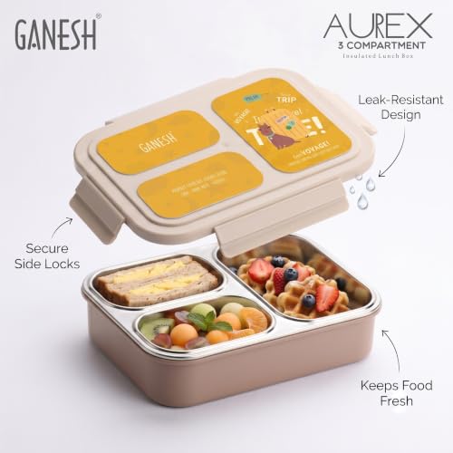 Ganesh Aurex 3 Compartment Lunch