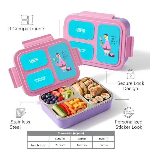 Ganesh Aurex 3 Compartment Lunch