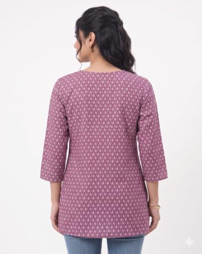 Purple Printed Short Kurti
