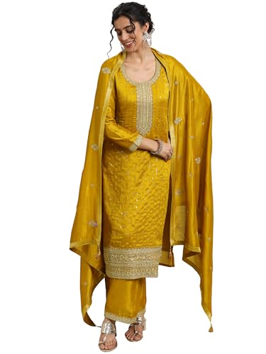 Libas Embellished Silk Blend A-Line