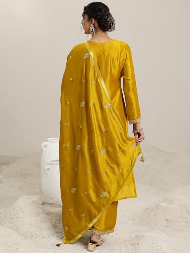 Libas Embellished Silk Blend A-Line