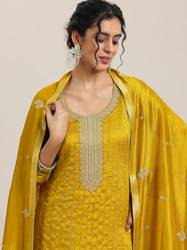 Libas Embellished Silk Blend A-Line
