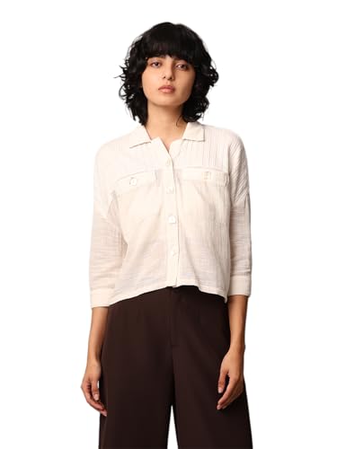 ONLY Women's Cotton Solid Regular Fit Shirt - Image 3