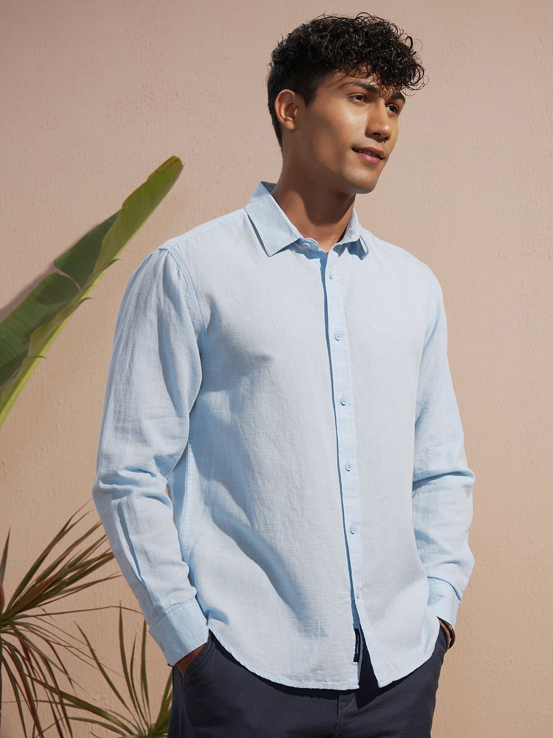 HIGHLANDER Cotton Linen Casual Relaxed Fit Shirt - Image 3
