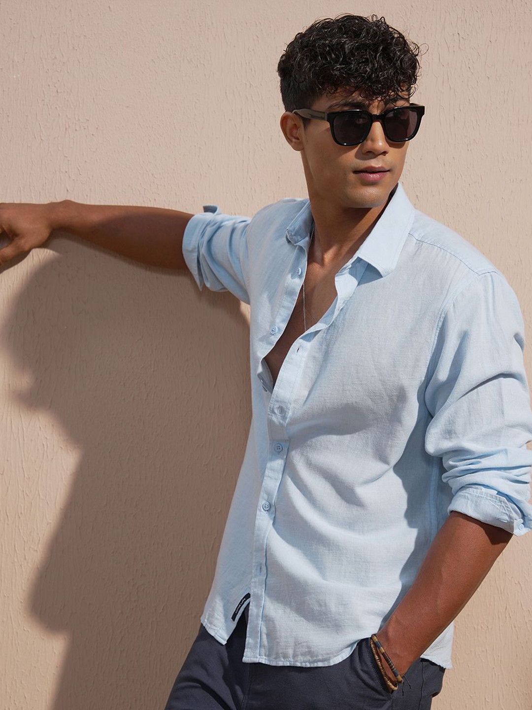 HIGHLANDER Cotton Linen Casual Relaxed Fit Shirt - Image 4