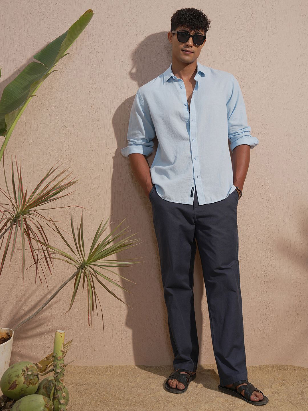 HIGHLANDER Cotton Linen Casual Relaxed Fit Shirt - Image 6