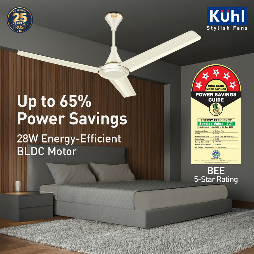 KUHL Fest B1 Power Saving BLDC Ceiling Fan |28W|365 RPM | Remote - Image 5