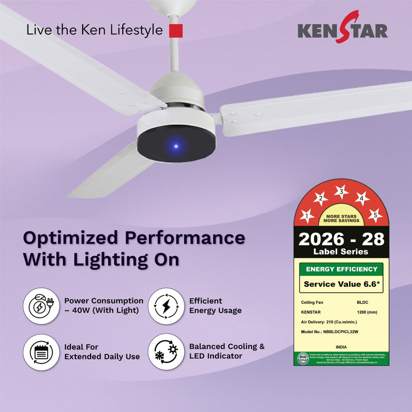 Kenstar NBBLDCPICL32W with 2 Year Warranty Energy Saving 1200 mm - Image 4