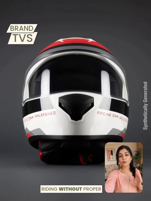 TVS Racing Phantom Series Motorbike Helmet (White) - Image 2