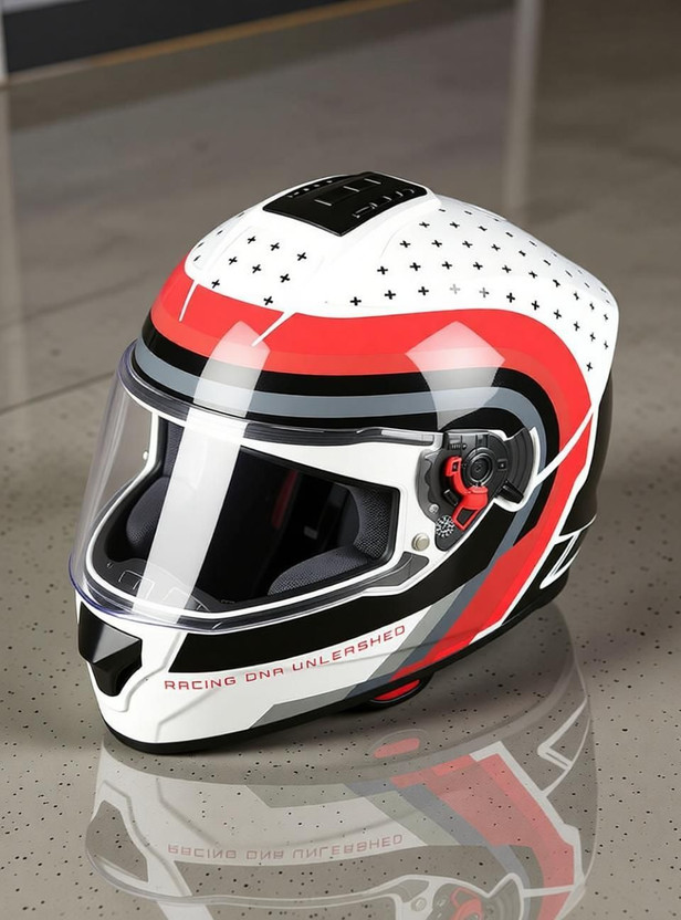 TVS Racing Phantom Series Motorbike Helmet (White) - Image 5