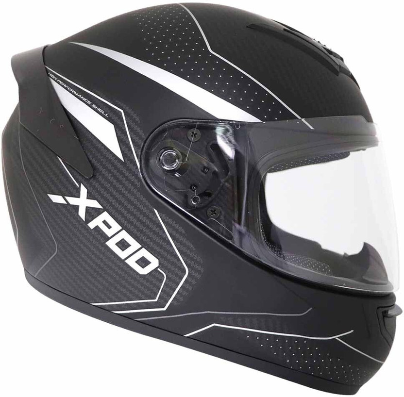 TVS X- Pod Primus Motorbike Helmet (Black Grey) - Image 2