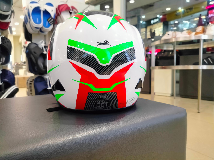 TVS X- Pod Primus Motorbike Helmet (Black Grey) - Image 9