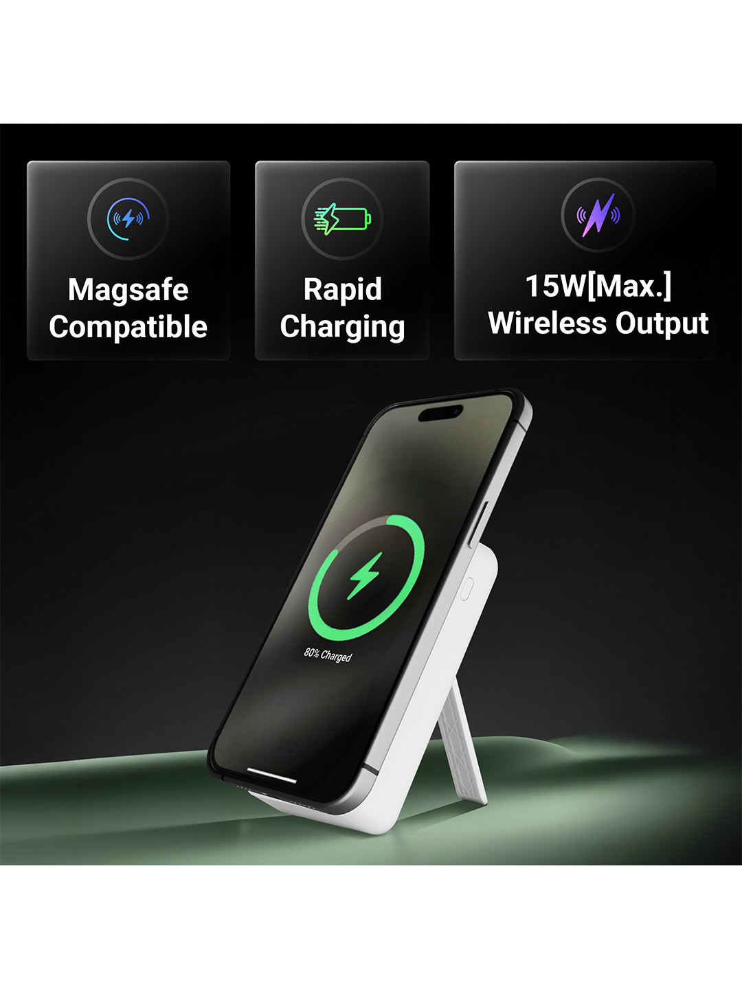 ZEBRONICS EnergiSafe 10R2 10000mAh MagSafe Power Bank - White - Image 5