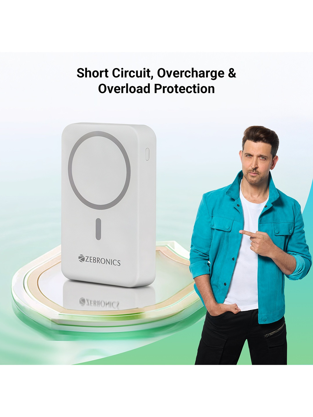 ZEBRONICS EnergiSafe 10R2 10000mAh MagSafe Power Bank - White - Image 6