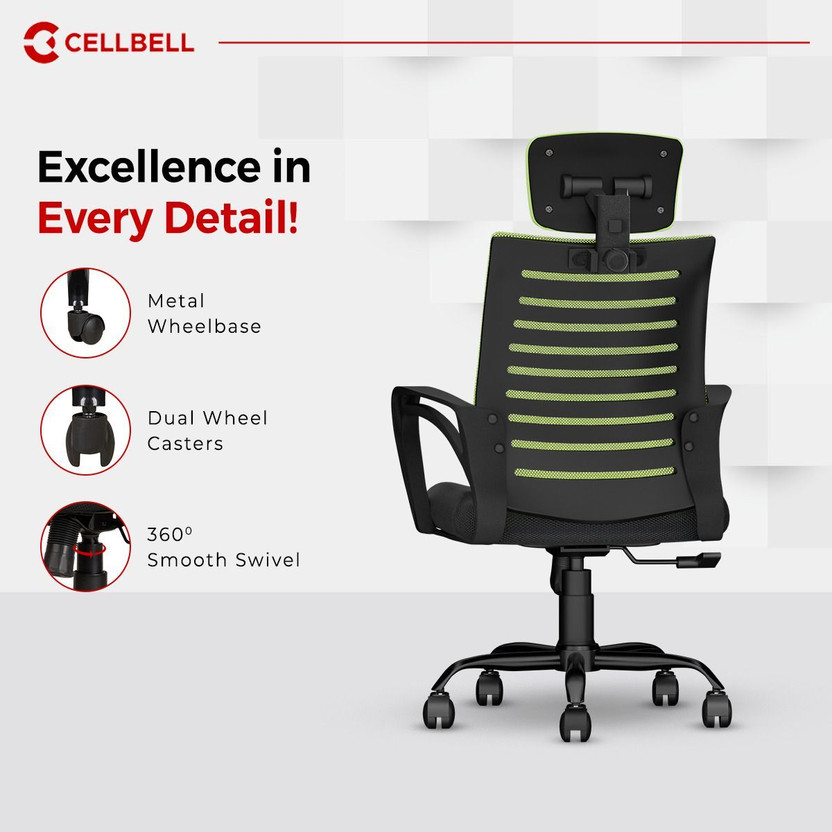 CELLBELL Desire C104 High Back Fabric, Mesh Office Executive Chai - Image 5