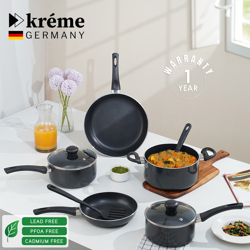 Kreme 5pcs Set Combo Non-Stick Coated Cookware Set (Aluminium, 7 - Image 3