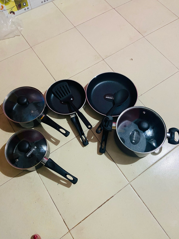 Kreme 5pcs Set Combo Non-Stick Coated Cookware Set (Aluminium, 7 - Image 9