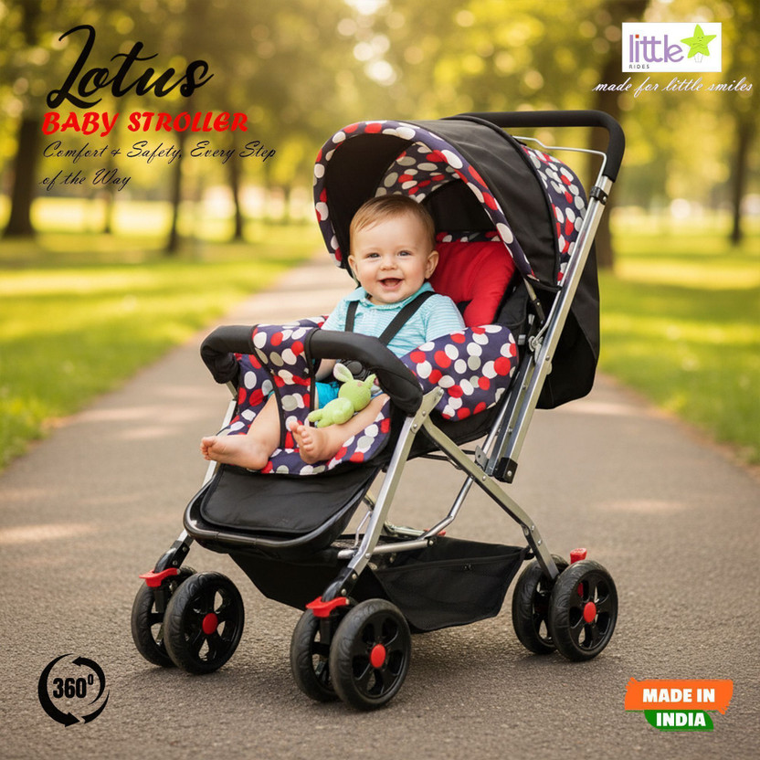LITTLE RIDES Explorer Baby Stroller New Born/Kids, with Safety Be - Image 10