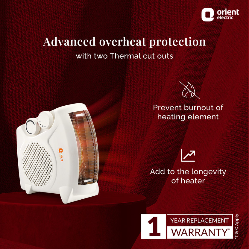 Orient Electric FH20WP 2000/1000 Adjustable FH20WP Fan Room Heate - Image 3