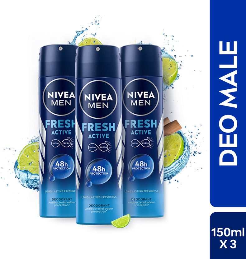 Nivea Men Fresh Active Combo , Antibacterial 48h Protection, Long