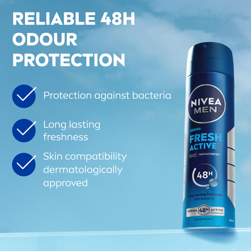 Nivea Men Fresh Active Combo , Antibacterial 48h Protection, Long - Image 3