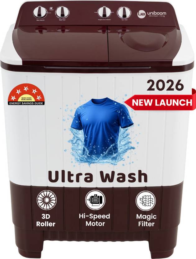 Uniboom 7.5 kg Ultra Wash | Jet Dryer | Portable Wheels | Buzzer