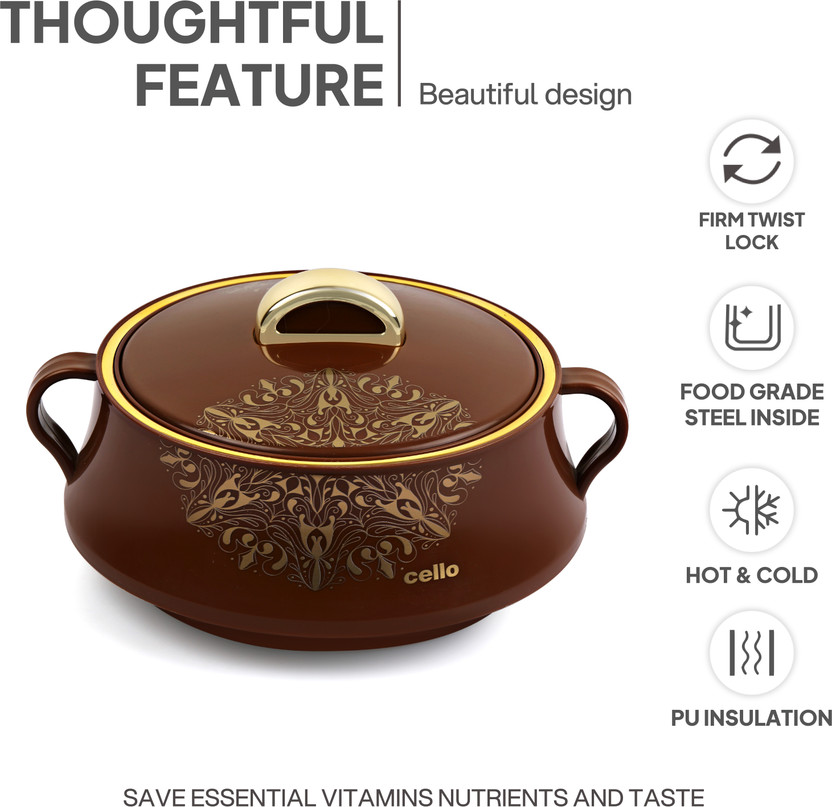 cello Midas Pack of 3 Thermoware Casserole Set (500 ml, 1000 ml, - Image 2