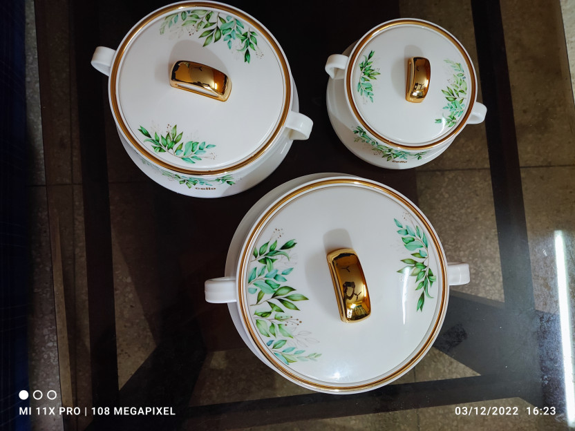cello Midas Pack of 3 Thermoware Casserole Set (500 ml, 1000 ml, - Image 10
