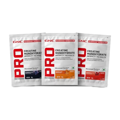 GNC Creatine Monohydrate PRO Performance Powder | 3g, Micronized | 50g x 3
