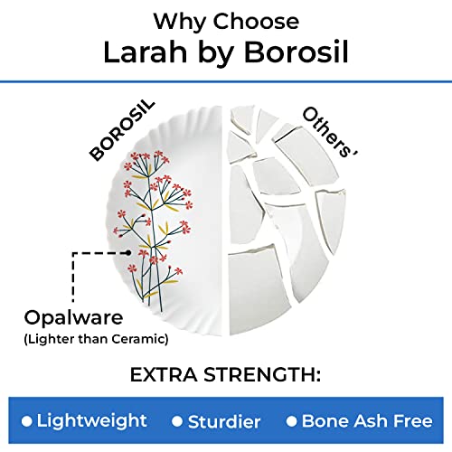 Larah by Borosil 35 Pieces Red Bud Opalware Dinner Set for Family of 6 - Image 7