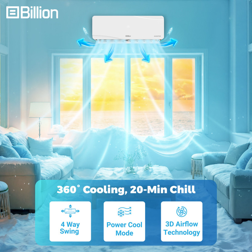 Billion 2026 Model 0.95 Ton 3 Star Split Inverter 5-in-1 Converti - Image 3