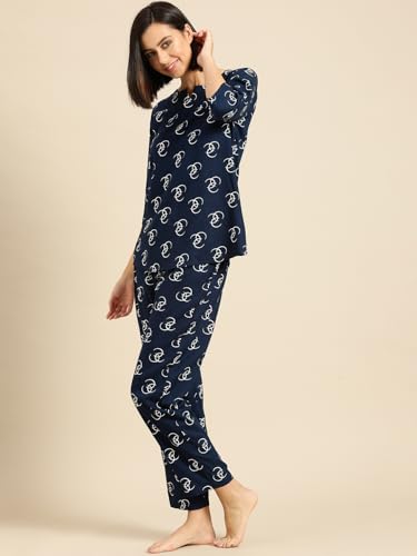 Ichaa Women's Rayon Night Suit Printed Top & Bottom Set - Image 2