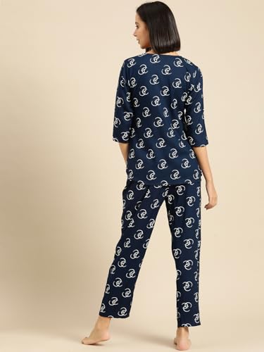 Ichaa Women's Rayon Night Suit Printed Top & Bottom Set - Image 3