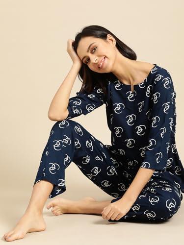 Ichaa Women's Rayon Night Suit Printed Top & Bottom Set - Image 4