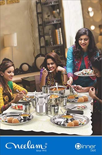 Neelam Stainless Steel Dinner Set (Set of 36 Pcs Diamond) - Image 4