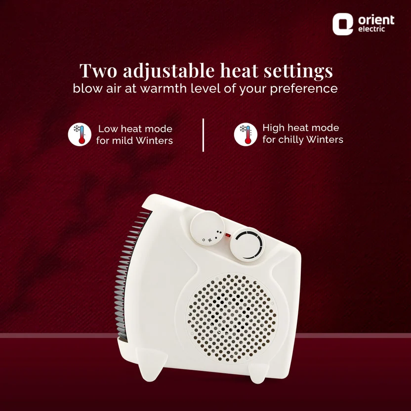 Orient Electric FH20WP 2000/1000 Adjustable FH20WP Fan Room Heate - Image 5
