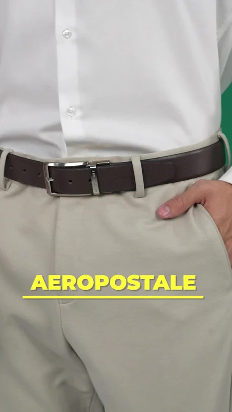 AEROPOSTALE Men Casual Brown Genuine Leather Reversible Belt - Image 3