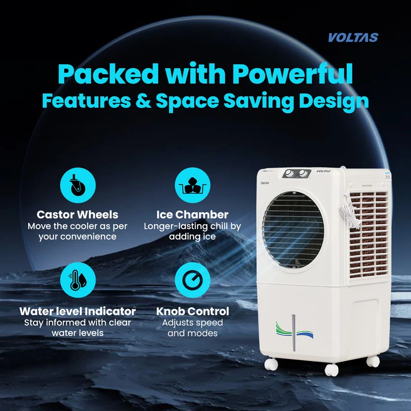Voltas 36 L Room/Personal Air Cooler (Grey & White, Delite 36) - Image 2