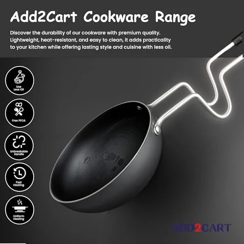 Add2Cart Pre-Seasoned Tadka Pan, Compatible