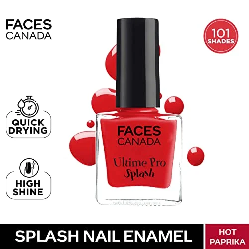 Faces Glossy Splash Nail Enamel, Hot Paprika 63, 8 ml - Image 3