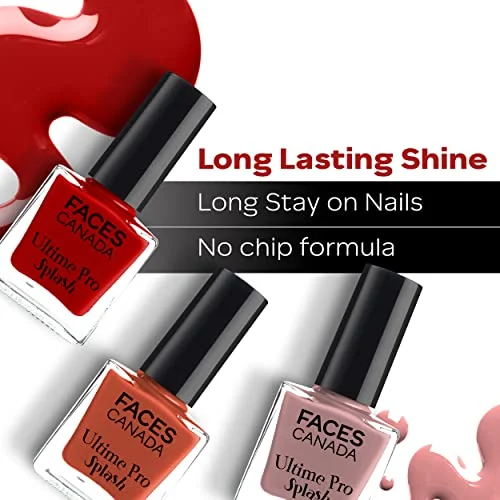Faces Glossy Splash Nail Enamel, Hot Paprika 63, 8 ml - Image 6