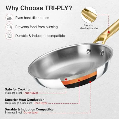 Prestige Triply Aurum Fry Pan 20 cm - Image 7