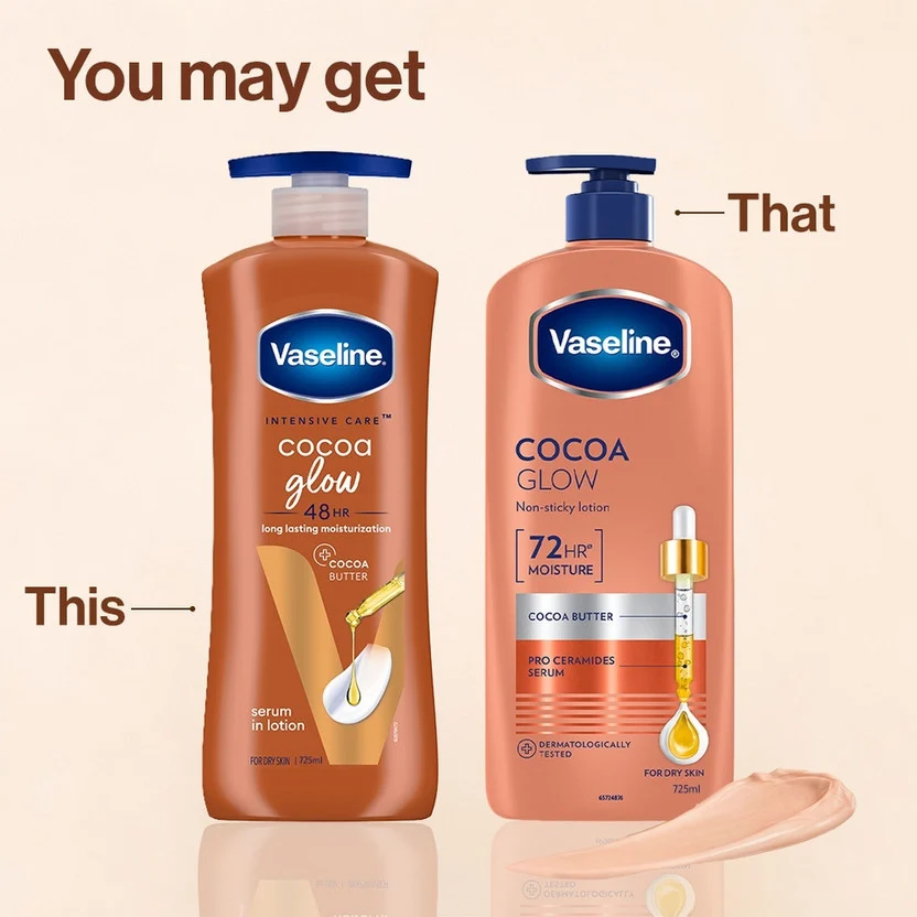 Vaseline Cocoa Glow Serum in Lotion With 100% Pure Cocoa Body Lot - Image 2