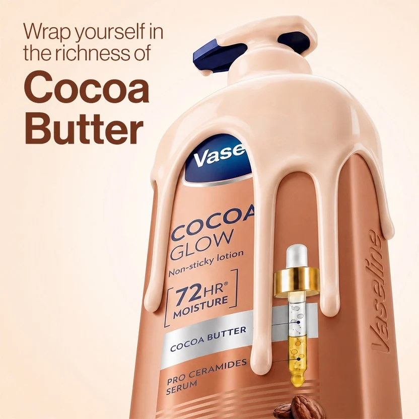 Vaseline Cocoa Glow Serum in Lotion With 100% Pure Cocoa Body Lot - Image 4