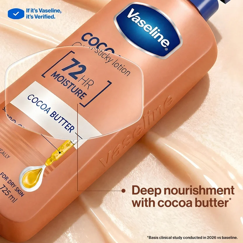 Vaseline Cocoa Glow Serum in Lotion With 100% Pure Cocoa Body Lot - Image 5