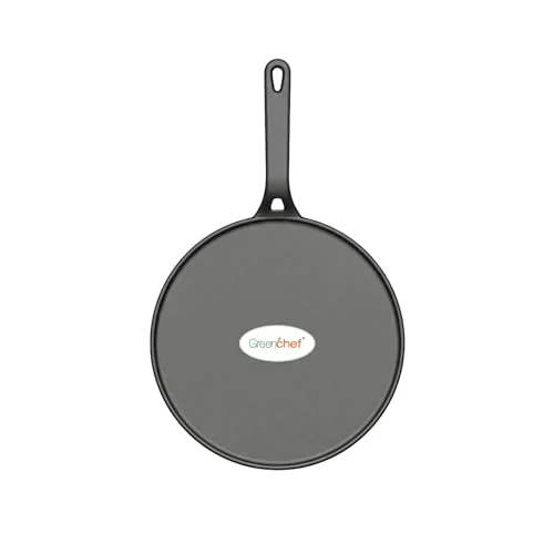 Greenchef Pre-Seasoned Cast Iron Zesto Doasa Tawa 28 cm | Pre-Seasoned with 100% Vegetable Oil | Naturally Nonstick | High Pressure Casting | High Strength | Bring Back Nostalgic Taste | Toxin-Free